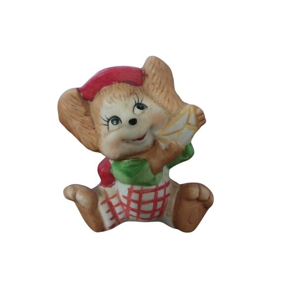 Vintage UCGC Christmas Holiday Dog Figurines Porcelain Made In Taiwan 3" - Picture 2 of 6